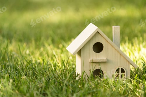 Preview: Little house on grass in sun light