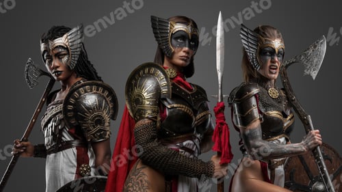 Preview: Furious female warriors from past with spear and axes