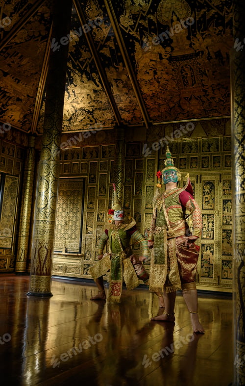 Preview: Khon, Is a classical Thai dance in a mask. In Ramayana literature, this is the battle