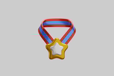 Preview: Cartoon star achievement medal ribbon