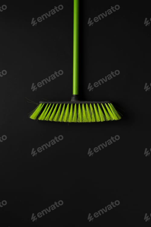 Preview: a simple cleaning colorful brush flat lay on the floor isolated