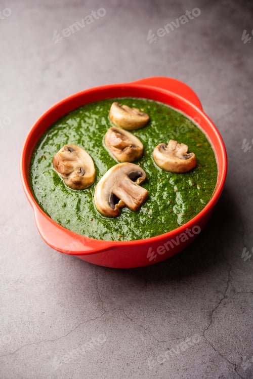 Preview: Palak Mushroom is an Indian curry dish