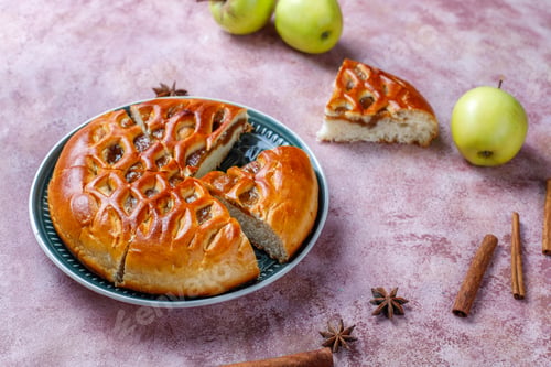 Preview: Homemade delicious apple pie with jam.