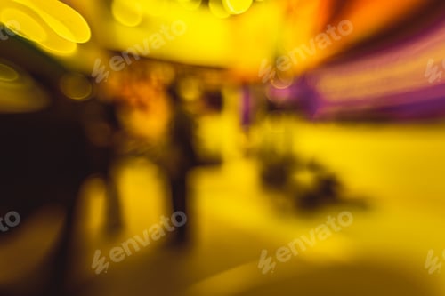 Preview: Exhibition- Background Blur. Blurred- Bokeh Lights. Expo Business- Booth Stand