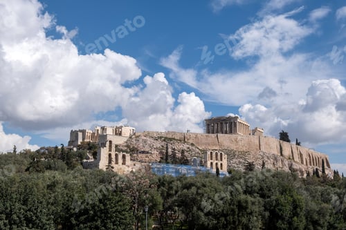 Preview: Athens, Greece Archeological destination. Acropolis and Parthenon temple. View of ancient Greece.