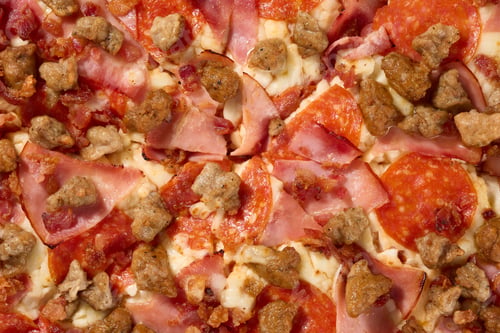 Preview: Meat-lover's pizza close-up