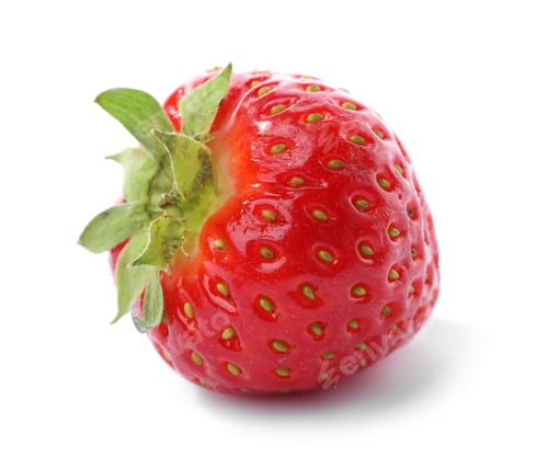 Preview: One fresh ripe strawberry isolated on white