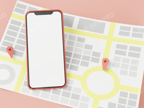 Preview: 3D mobile phone pastel color with graphic
