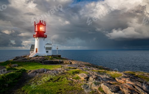 Preview: Lindesnes Fyr Lighthouse, Beautiful Nature Norway natural landscape.