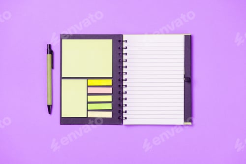 Preview: Spiral notebook on a pink background