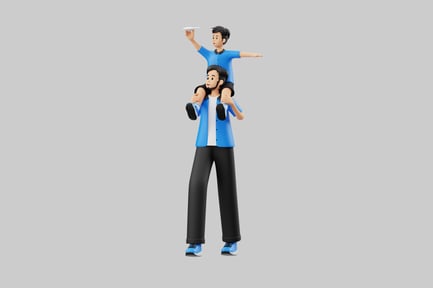 Preview: Dad and son flying paper