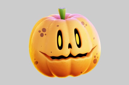 Preview: Cartoon halloween pumpkin face