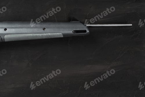 Preview: Smoothbore hunting gun on black background close up