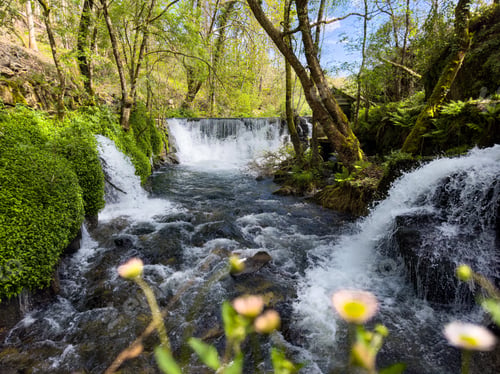 Preview: River Cascades and Small Waterfall at Levada dos Jugueiros in Portugal