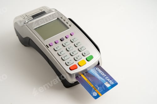 Preview: Payment POS terminal technology for finance and shopping business.