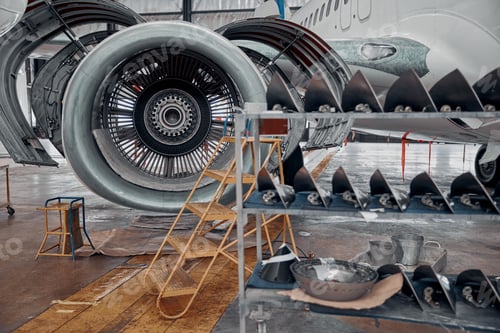 Preview: Professional plane expluatation service in big hangar