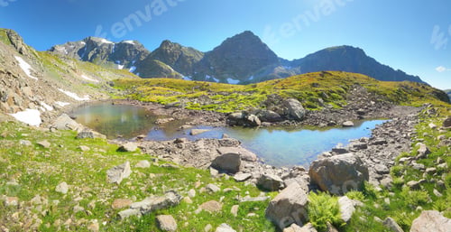 Preview: Beautiful summer landscape of Caucasus mountain lake.