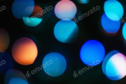 Preview: Background Abstract- Bokeh Blurry. Defocused- Festive Party. New Year- Beautiful Spark.