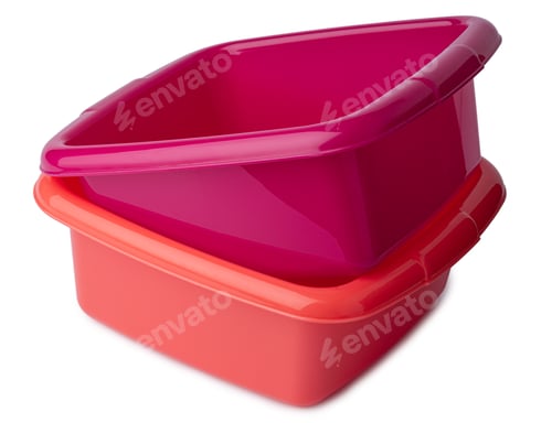 Preview: New plastic bright basin isolated on white
