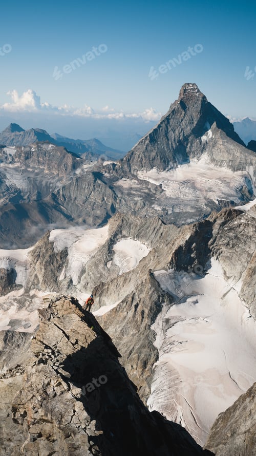 Preview: Two climbers conquer the steep and rugged peaks of Zinal Rothorn in the Swiss Alps