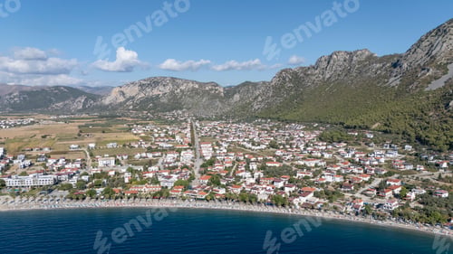 Preview: Aerial View of Oren Coastline and Marina in Milas, Turkey