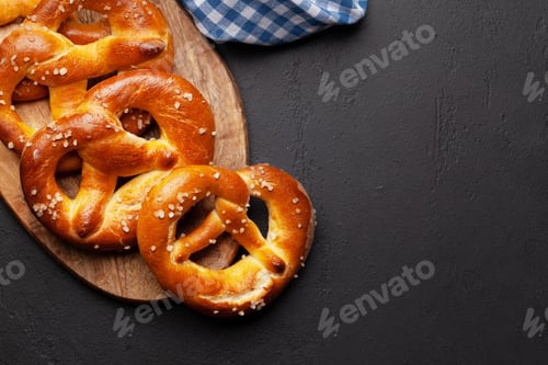Preview: Fresh baked homemade pretzel. Classic beer snack