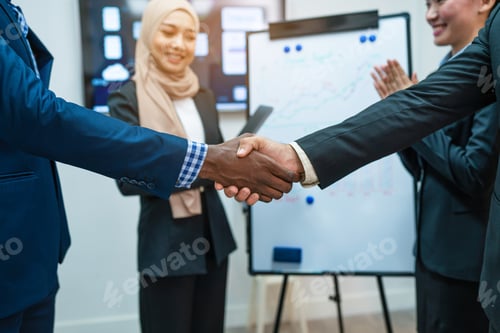 Preview: Multiracial business people having meeting and brainstorming