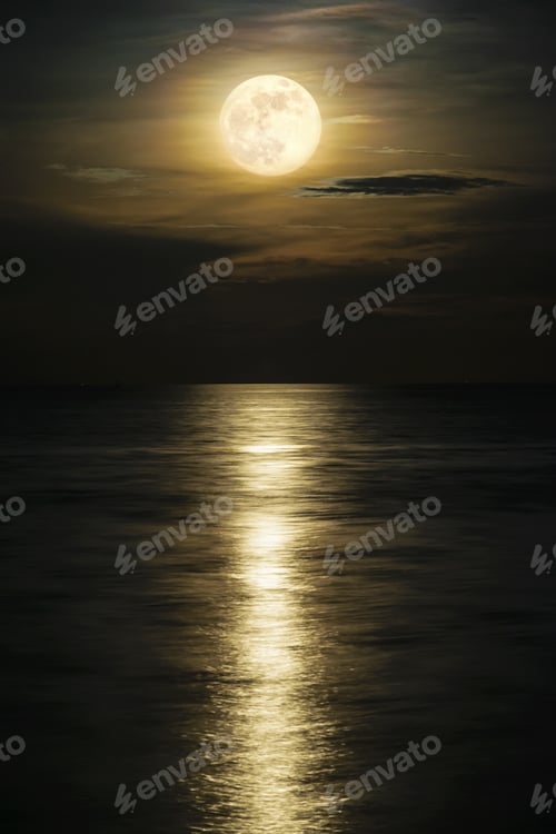 Preview: View at night scene of the sea