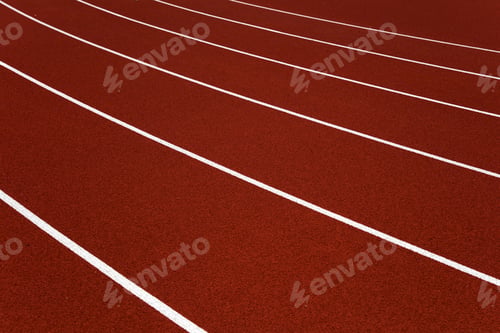 Preview: Red stadium running tracks closeup