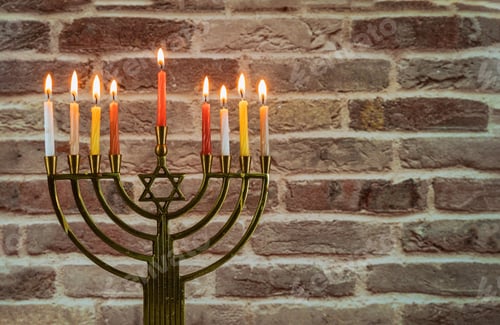 Preview: Jewish symbol holiday background Chanukah Menorah Chanukiah