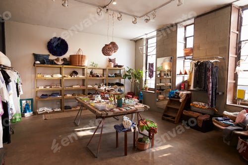 Preview: Interior of a shop selling clothes and accessories