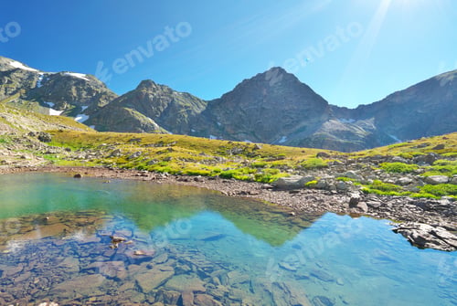 Preview: Beautiful summer landscape of mountain lake.