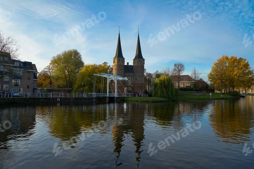 Preview: Last remaining town gate of Delft was built in 1400 in the Netherlands