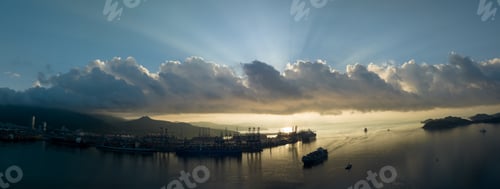 Preview: Aerial view of Yantian port in Shenzhen city, China
