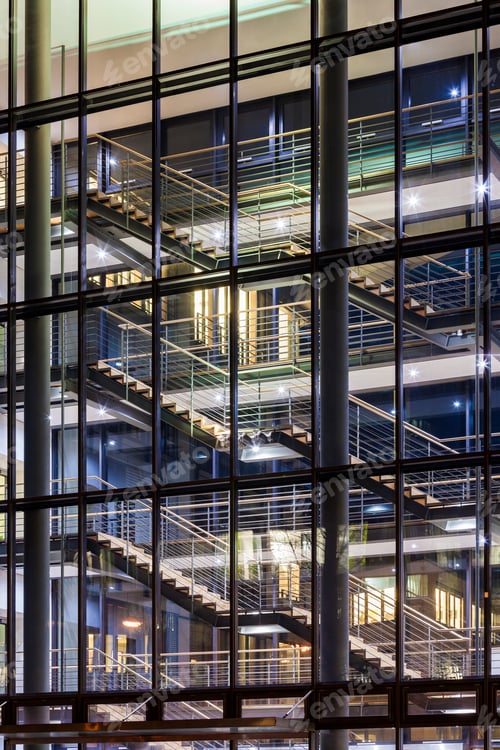 Preview: Germany, Baden-Wuerttemberg, office building at night