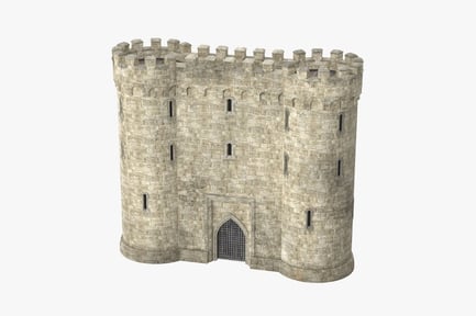 Preview: Medieval Stone Gatehouse with Portcullis