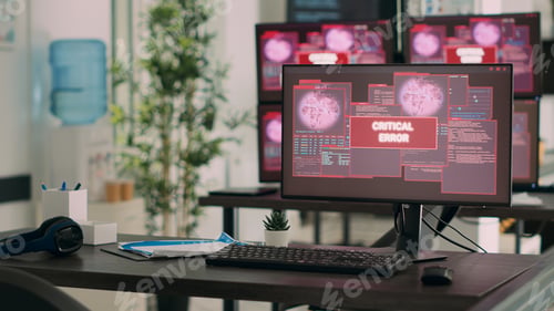 Preview: Computers displaying critical error message flashing on screen