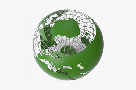 Preview: Globe with grid and highlighted africa