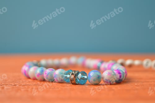Preview: Colorful stone bracelets handmade with blurred background