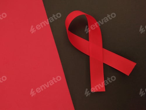 Preview: Red ribbon is symbolizing awareness for health issues