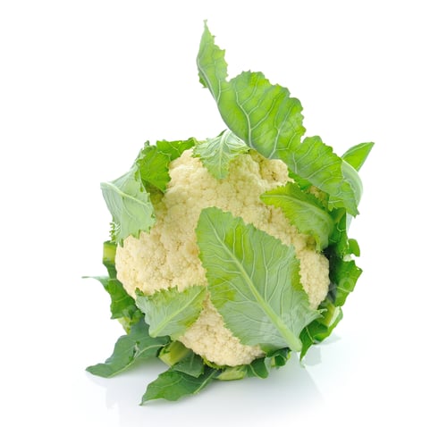 Preview: single whole cauliflower isolated on white background