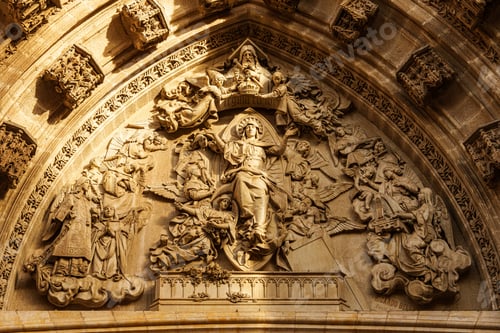 Preview: Assumption facade on the main facade of the Seville Cathedral