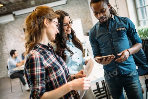 Preview: Portrait of architects having discussion in office