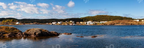 Preview: Toogood Arm, Newfoundland, Canada. Small Town on Ocean Coast