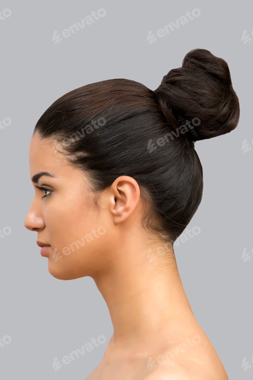 Preview: Side Profile of a Woman with Hair in Bun