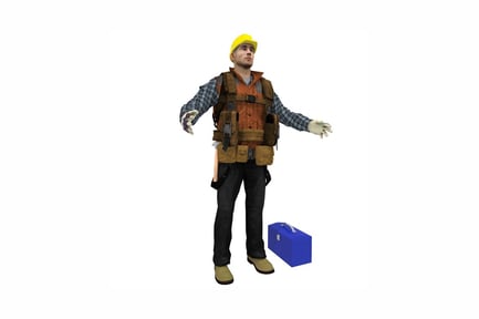 Preview: Construction worker with extended arms and tools