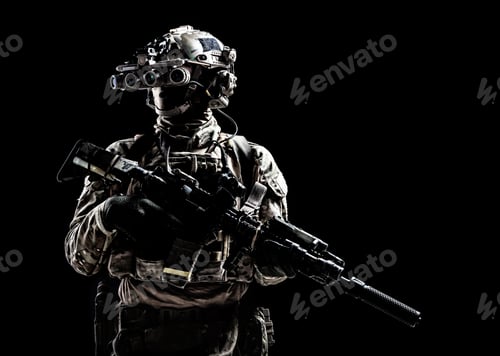 Preview: Army special forces shooter low key studio shoot