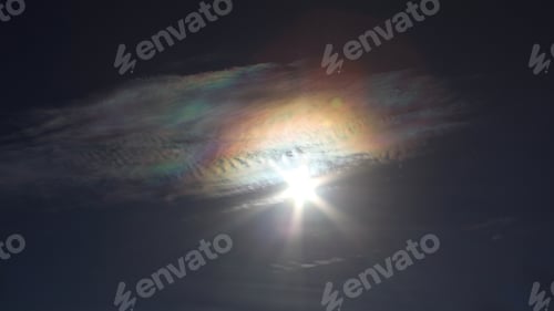 Preview: Brilliantly Colored Iridescent Clouds Around Afternoon Sun - Photograph Of Colorful Iridescent