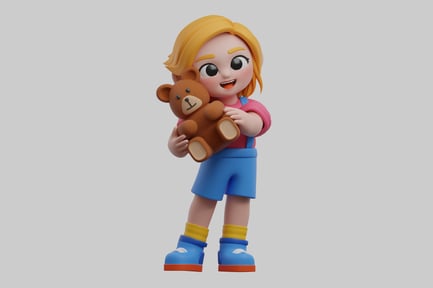 Preview: Cute girl with teddy bear