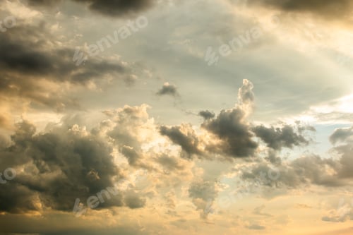 Preview: colorful dramatic sky with cloud at sunset.